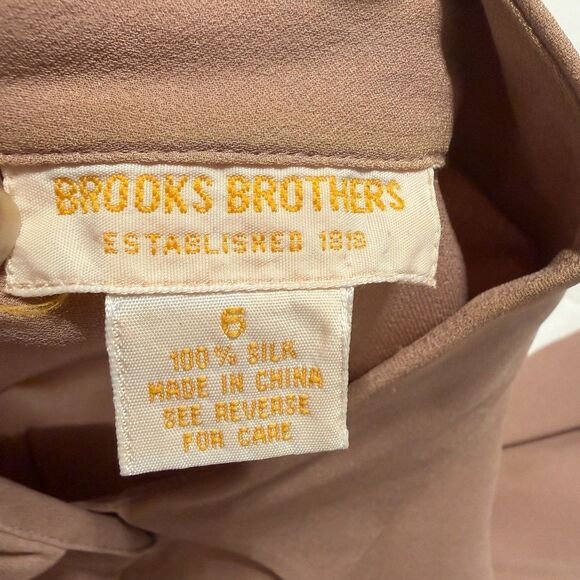 Vtg Brooks Brothers Womens Size 6 Silk Button Up Mauve Shirt Blouse Long Sleeve - Picture 9 of 11